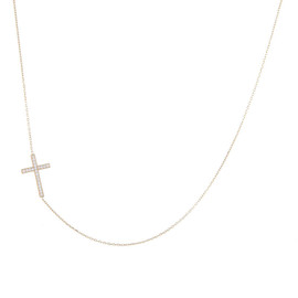 Zlatý náhrdelník s křížkem se zirkony